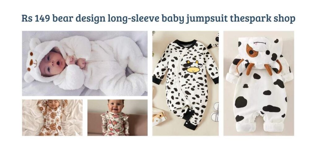 Rs 149 bear design long-sleeve baby jumpsuit thespark shop